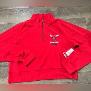 Chicago Bulls Women’s French Terry 1/4 Zip Shirt Size XL New